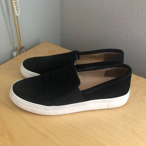 Vince Camuto Korli Suede Slip On Sneakers Women's size US 8.5 Black Platform - Picture 6 of 10